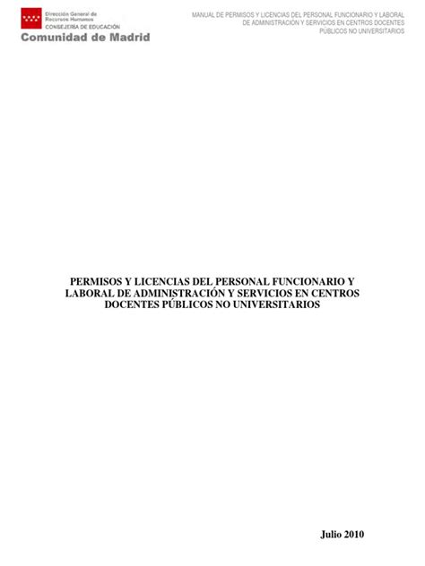Manual De Permisos Y Licencias Personal Admin Is Trac Ion Y Servicios