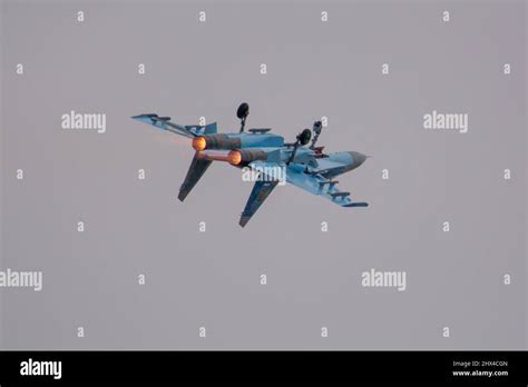 Ukrainian Air Force Sukhoi Su 27 Flanker Digital Blue Fighter Jet Plane