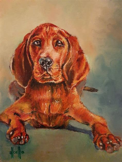 Redbone Coonhound Painting By Barbara Kalla Fine Art America