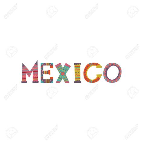 Mexico Word Colorful Template Design For Magazine Brochure Royalty
