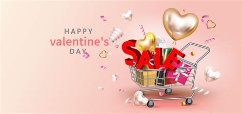 Happy Valentine S Day Sale Promotion Banner Vector Art At Vecteezy
