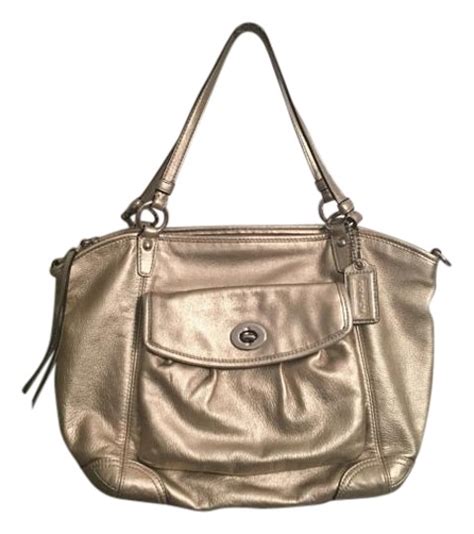 Coach Large Gold Metallic Leather Tote Listed By Gretta Faulk Tradesy