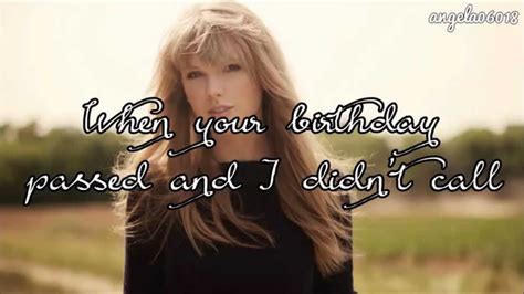 Taylor Swift Back To December Lyrics On Screen Hd Youtube