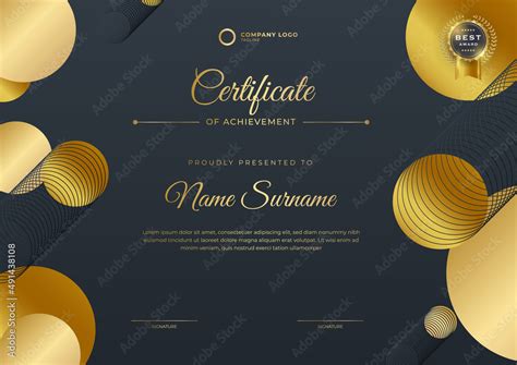 Modern Black Gold Certificate Template And Border For Award Diploma