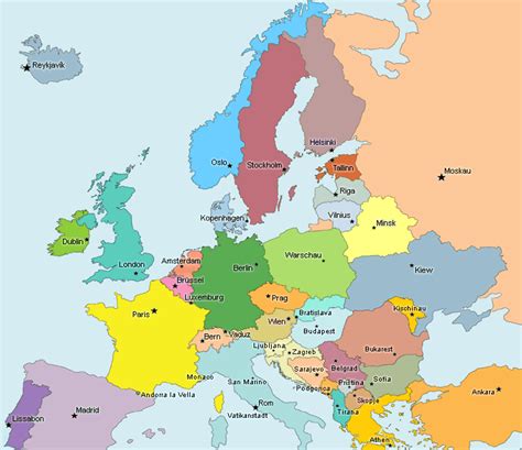 Erkennen sie die mitgliedsstaaten der europaeischen. Europakarte Zum Ausdrucken Kostenlos Schule