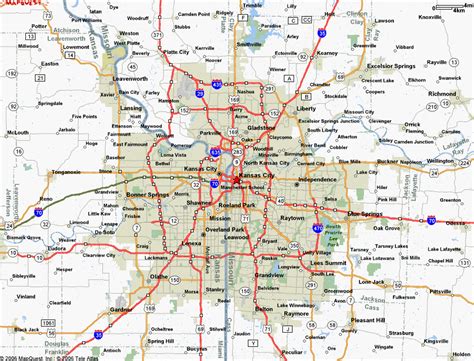 Large detailed map of kansas. Map of Kansas City MO