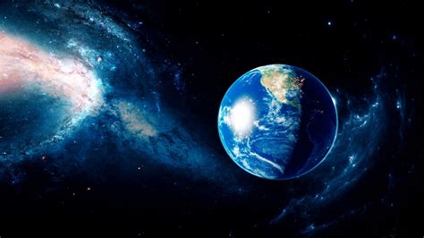 Realistic Beautiful Planet Earth From Deep Space Motion Background 00