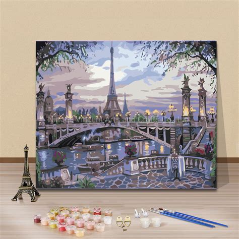 The Eiffel Tower Diy Oil Painting By Numbers For Home Decoration