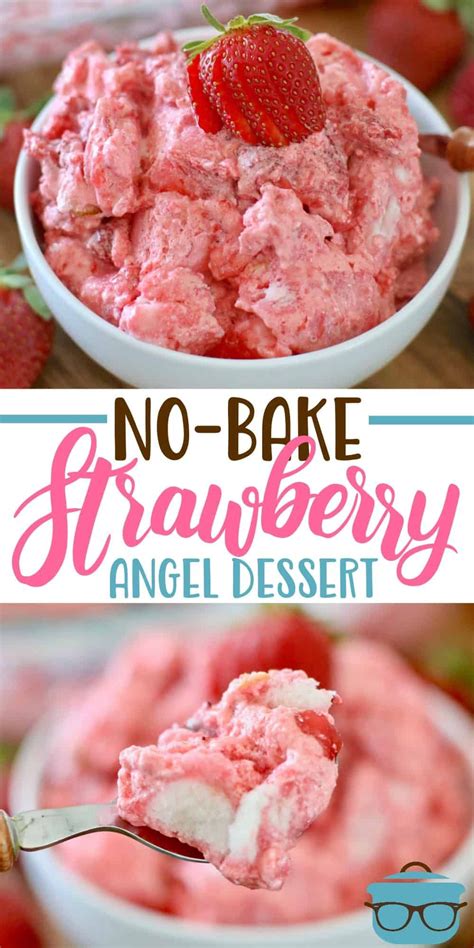 Stir the strawberries into the jello then stir in the cool whip. No-bake strawberry angel dessert | Recipe | Angel food ...