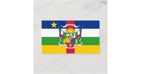 Central African Republic Flag And Coat Of Arms Business Card Zazzle