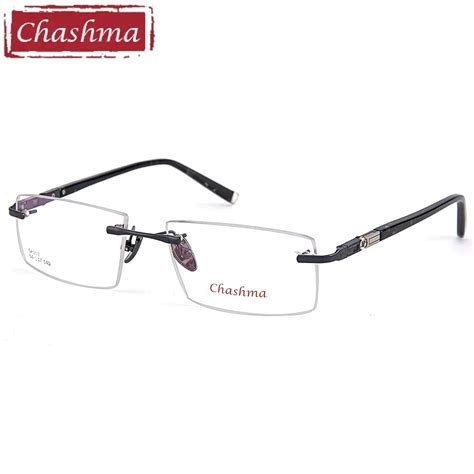 chashma titanium eyeglasses rimless ultra light myopia optical frame prescription glasses frames