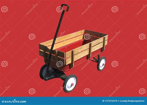 Little Red Wood Wagon Stock Photo Image Of Cart England 137472474