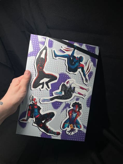 A4 Spiderverse Sulfate Cardboard Print Card Miles Etsy