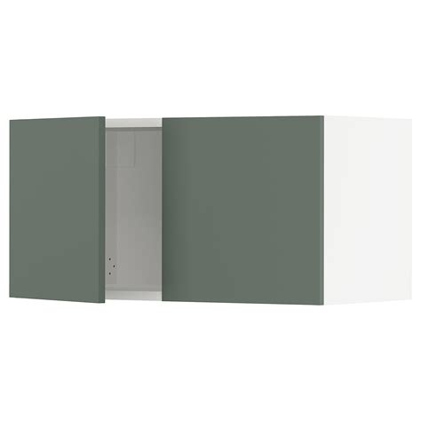 SEKTION Armoire murale 2 portes - blanc, Bodarp gris-vert - IKEA