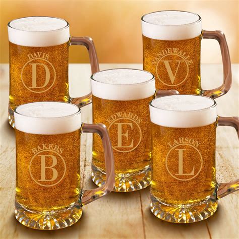 Personalized Beer Mug Set Of 5 Groomsmen T Engraved Etsy