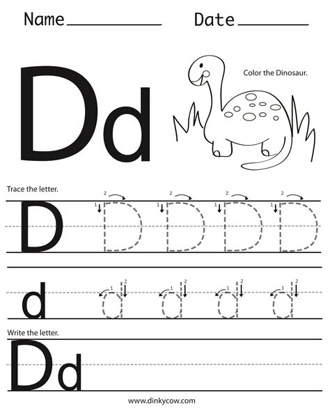 Kids Nursery Decorations by Dinky Cow  Letter d worksheet, Free