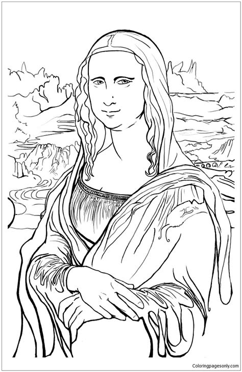 Download and print these mona lisa coloring pages for free. Complex Mona Lisa Coloring Pages - Arts & Culture Coloring ...