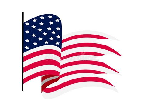 Bandera Ondulante De Los Estados Unidos De América Ilustración De La