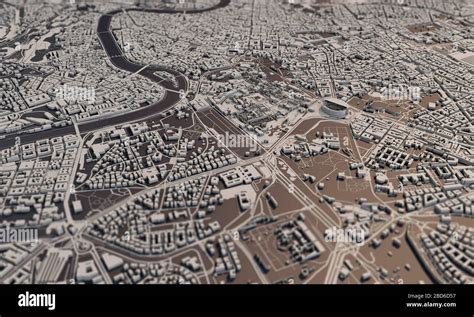 Mappa Della Città Di Roma Rendering 3d Vista Aerea Satellitare Foto