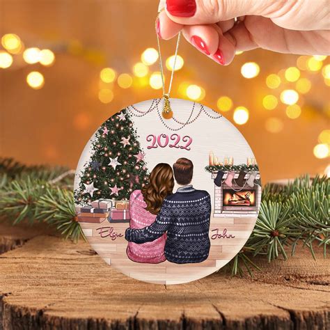 Custom Couple Ornaments Personalized Couples Christmas Ornaments 2022 Couples 1st Christmas
