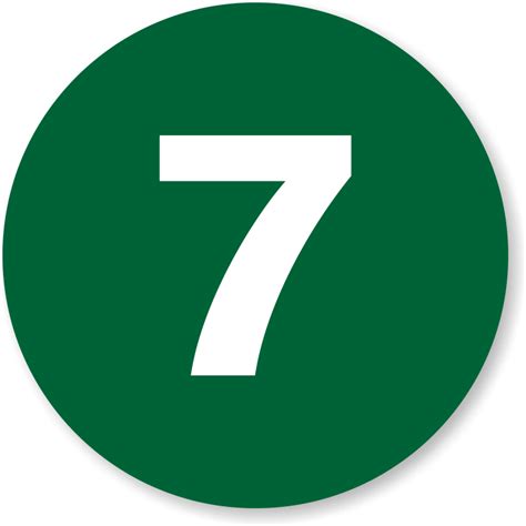 Forest Green And White Number 7 Signs Sku Lb 200 7
