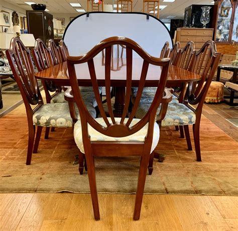 Furinno simplistic end table, espresso/black. Baker Furniture 11-Piece Dining Room Set Table and Ten Chairs Historic Charleston For Sale at ...