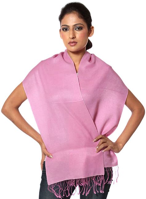 Pink Silk Pashmina Scarf From Nepal Exotic India Art