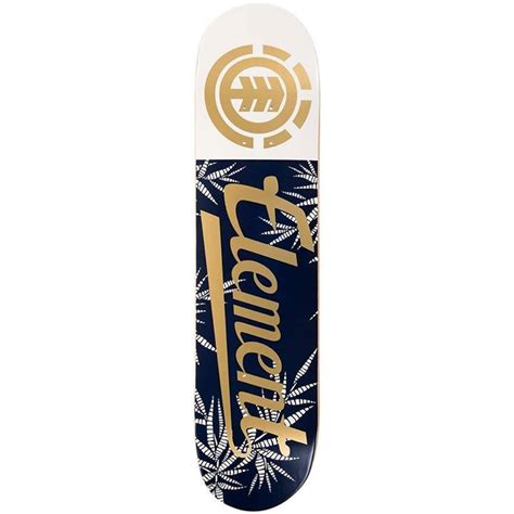 A Skateboard With Gold Lettering On The Bottom And White Black And
