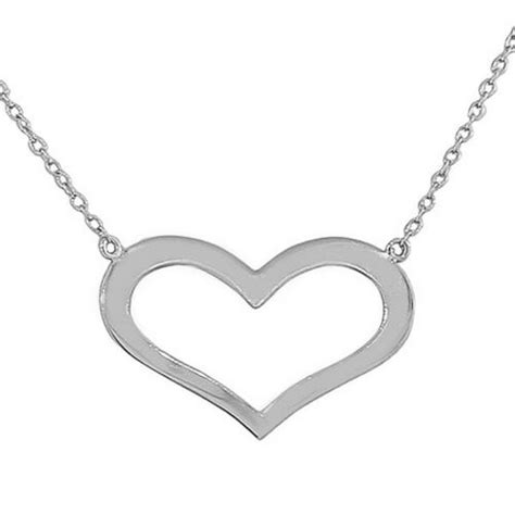 925 Sterling Silver Love Heart Classic Pendant Necklace Ebay