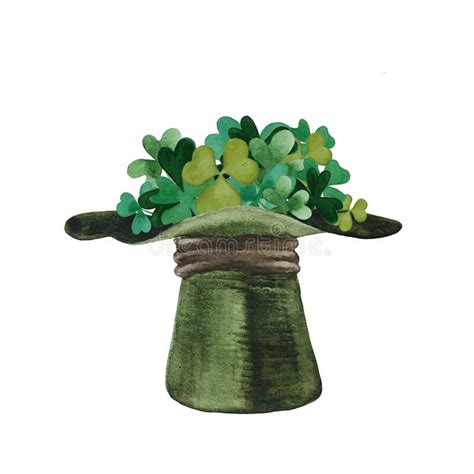 Green Leprechaun Hat With Leaf Clover And Shamrock For St Patrickâ€ S
