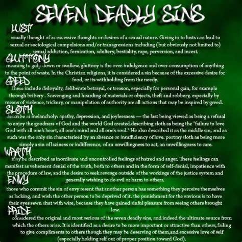 Seven Deadly Sins And Their Meanings