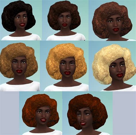 Mod The Sims Natural Curly Afro Hair Women