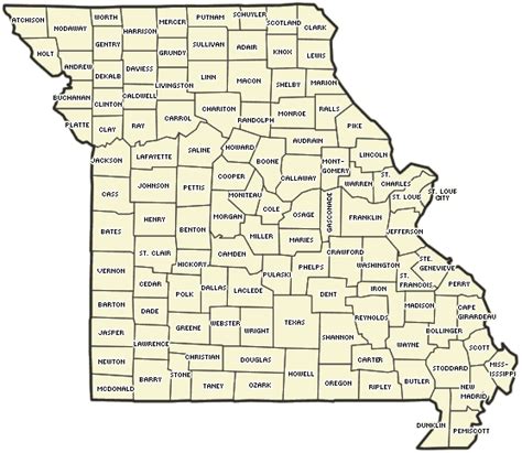 State Map Of Missouri With Counties United States Map