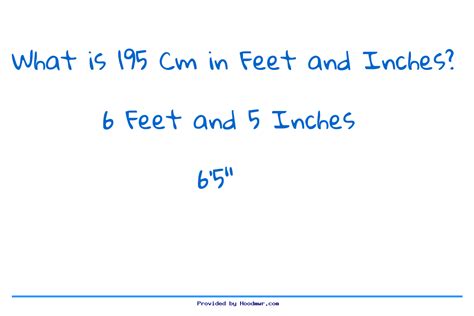 What Is 195 Cm In Feet And Inches