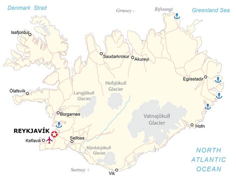 Map Of Iceland Cities And Roads Gis Geography