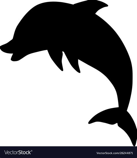 Dolphin Silhouette Jump Royalty Free Vector Image