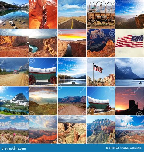 American Collage Stock Image Image Of America Monuments 54155635