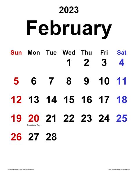 February 2023 Calendar Templates For Word Excel And Pdf