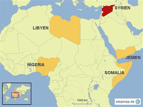 Germany is located in central europe. StepMap - Nigeria Jemen Somalia Libyen IS - Landkarte für ...