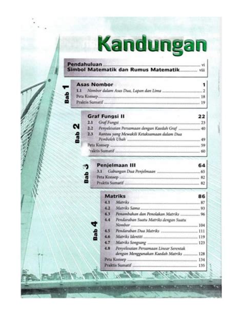 Buku teks sejarah tingkatan 4. Isi Kandungan Buku Teks Matematik Tingkatan 3