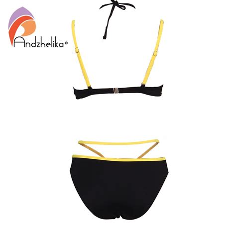 Andzhelika 2019 Summer Bikinis Women Sexy Bandage Patchwork Swimsuit