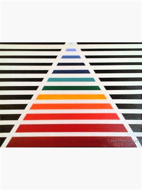 Rainbow Triangle Pyramid Black And White Stripes Original Acrylic