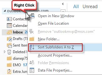 The tool for organizing your bookmarks isn't. Changing the folder sort order in Outlook's Folder list