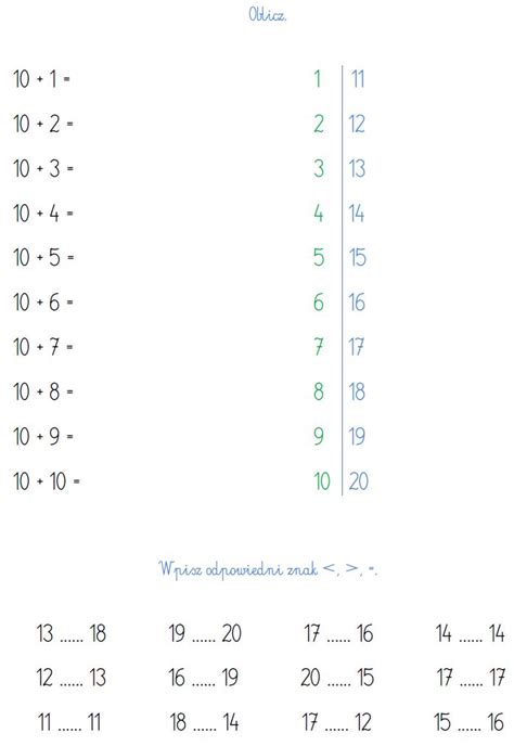 BLOG EDUKACYJNY DLA DZIECI LICZBY DRUGIEJ DZIESIĄTKI PRZYKŁADOWE