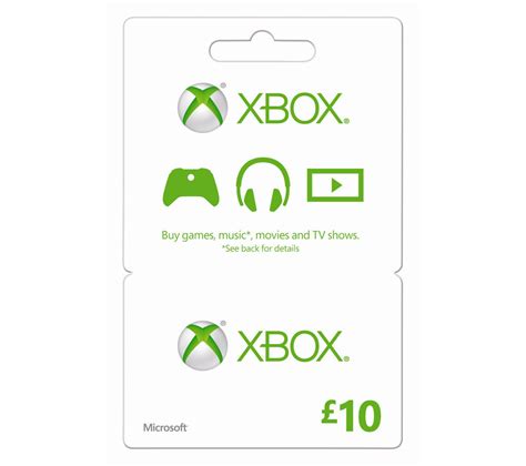 Stock up and save on digital games and content from the xbox marketplace. MICROSOFT Xbox Live Gift Card - £10