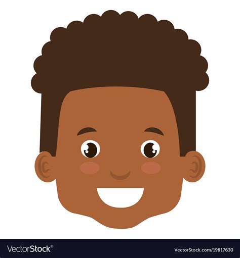 Cute And Little African Boy Head Royalty Free Vector Image