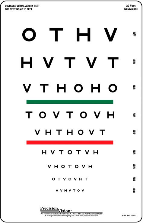 Hotv Red Green Bar Vision Test Chart Precision Vision