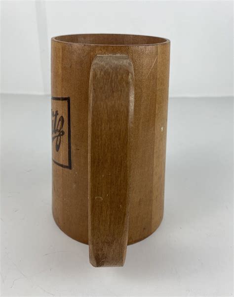 Schlitz Wooden Mug Stein Bottomless Cup Keg 6” Carved Beer Retro 70s