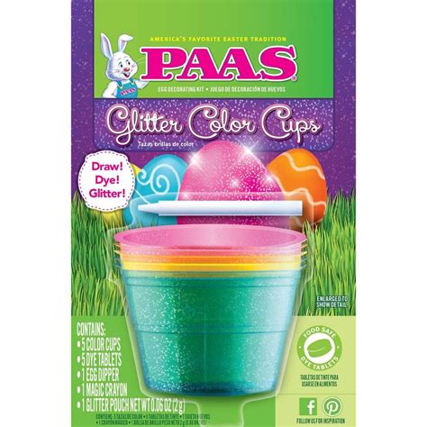 Paas Easter Glitter Color Cups Egg Decorating Kit Multi Colored Egg
