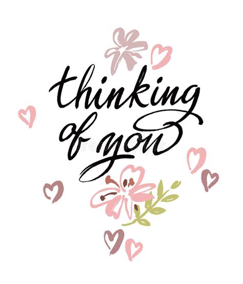 Thinking Of You Vector Brush Calligraphy Stock Vector Illustration